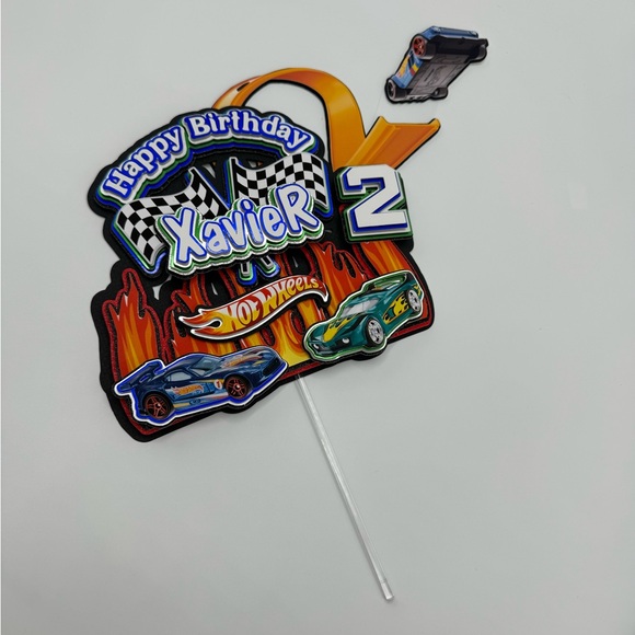 Hot Wheels car racing cake topper, Fully customizable - Picture 5 of 10